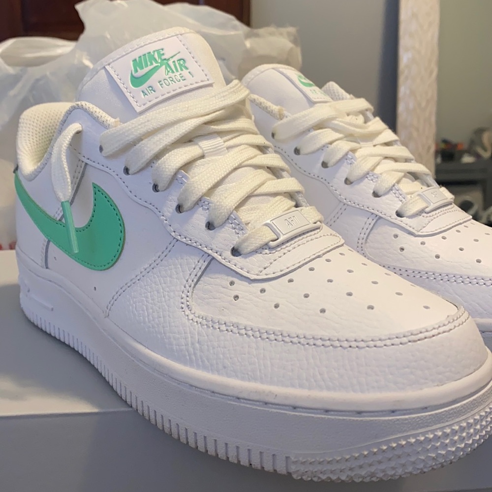 White and green glow women’s Air Force 1
